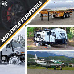 WECARLLE wheel chocks ideal for RVs, trailers, campers and trucks.