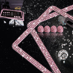 Stainless steel frame with crystals from WEDAMER adds durable sparkle.