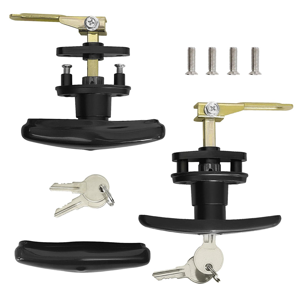 Wedelweib dual T-handle locks demonstrated on a rear door in use