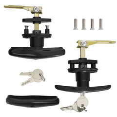Wedelweib dual T-handle locks demonstrated on a rear door in use
