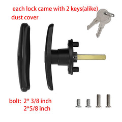 Wedelweib dual T-handle locks on rear doors for synchronized operation