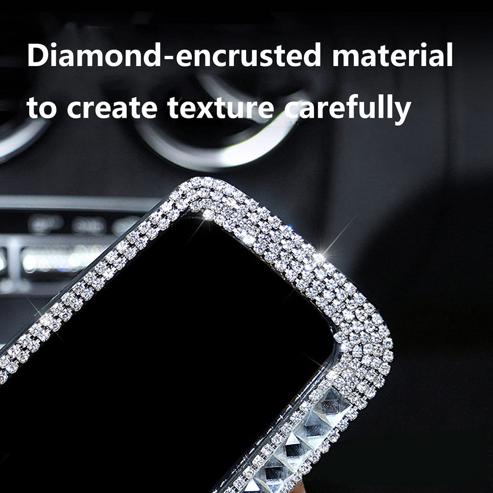 Crystal diamonds decoration adds sparkle to WedFeir car interior accessory.