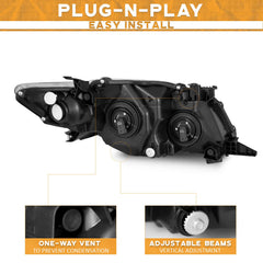 WEELMOTO headlight black housing close-up highlights durable, glare-resistant design