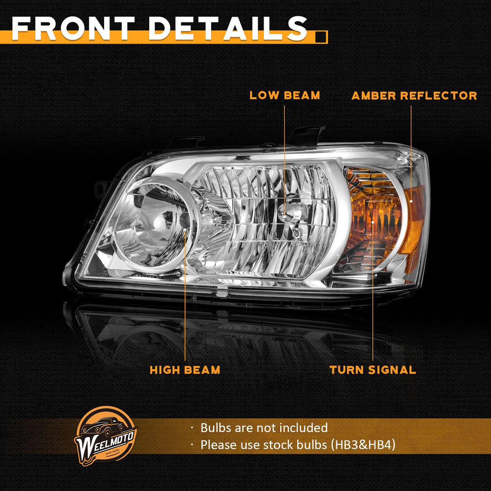 WEELMOTO DOT-certified headlight assembly for 2004-2006 Highlander.