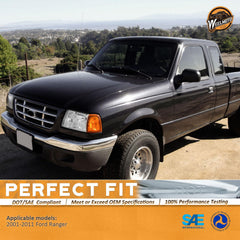 WEELMOTO Ford Ranger right headlight with amber reflector for daytime clarity