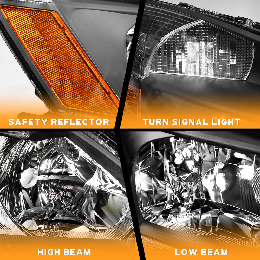 WEELMOTO headlight with black housing and amber reflector, left-shot for glare control.