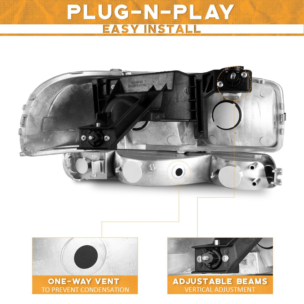 WEELMOTO headlight internal components detail, emphasizing durability and easy replacement.