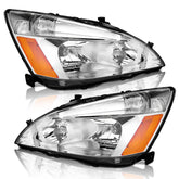 WEELMOTO headlight left chrome housing with amber reflector enhances nighttime visibility