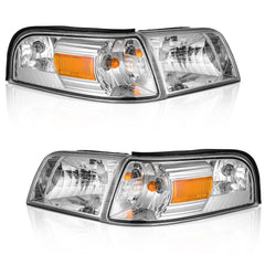WEELMOTO headlight assembly front view demonstrates a precise fit for 2006-2011 Grand Marquis.