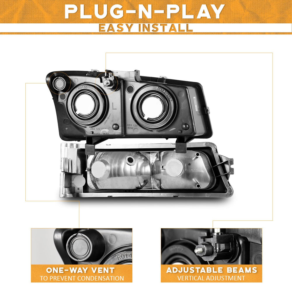 WEELMOTO Avalanche passenger side headlight matte black housing