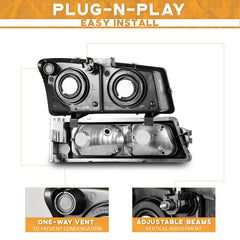WEELMOTO Avalanche passenger side headlight matte black housing