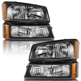 WEELMOTO Silverado driver side headlight with amber reflector for visibility