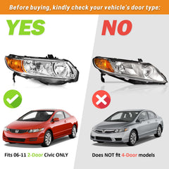 WEELMOTO Civic headlight left amber reflector for better signaling in low light