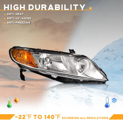 WEELMOTO Honda Civic headlight packaging highlights easy plug-and-play replacement