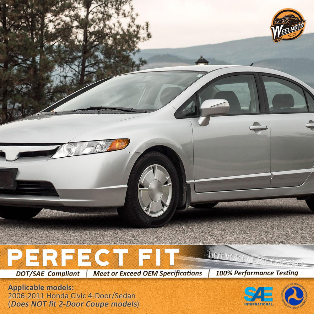 WEELMOTO Honda Civic headlight right chrome bezel improves symmetry and durability