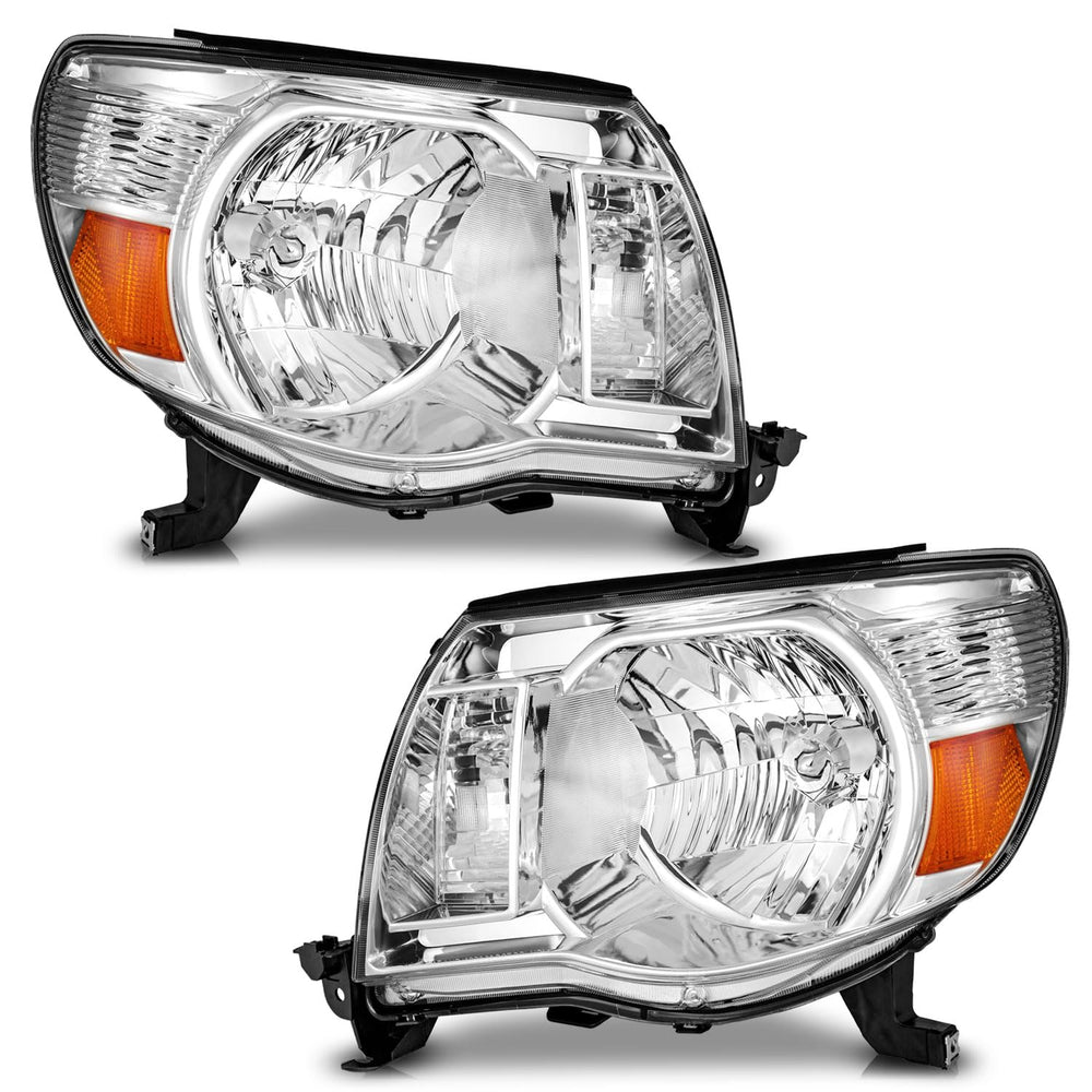 WEELMOTO Tacoma headlight assembly front view with chrome bezel enhances exterior styling.