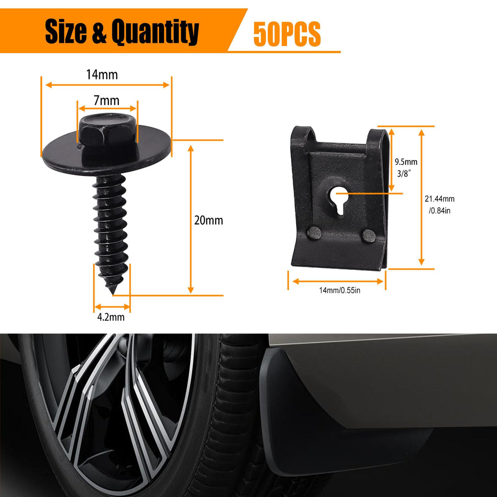 Weideer universal U-nut clips kit for engine splash shield attachment.