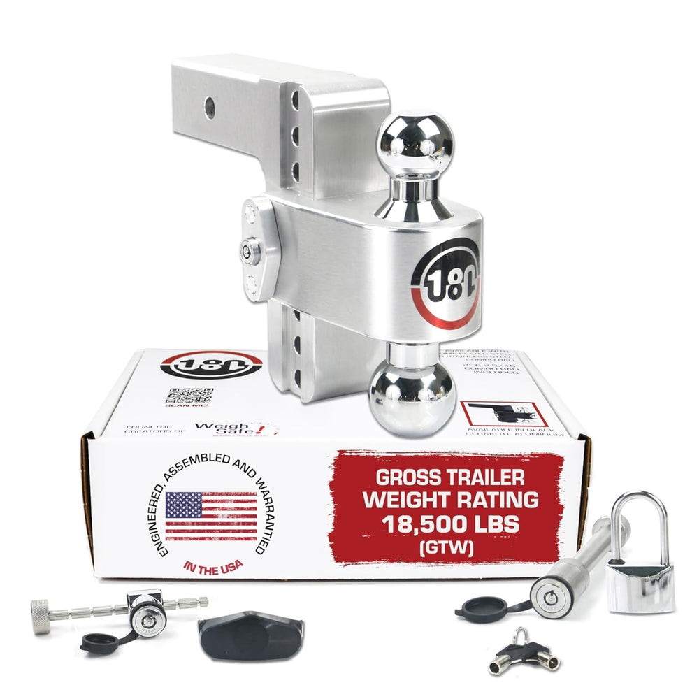 Weigh Safe adjustable hitch with a 6 inch drop for precise trailer height alignment