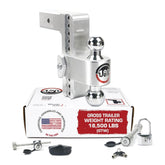 Weigh Safe adjustable hitch with 8-inch drop shown for precise trailer height alignment