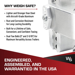 Weigh Safe aircraft-grade aluminum and stainless steel construction for strength.