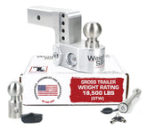Weigh Safe aluminum adjustable hitch with a 4-inch drop for flexible towing.