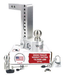 Weigh Safe aluminum adjustable trailer hitch for versatile towing setups.