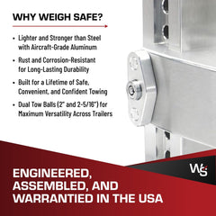 Weigh Safe chrome-plated steel hitch balls conveying durability and corrosion resistance
