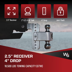 Weigh Safe chrome-plated tow balls provide durable, corrosion-resistant connections for heavy use.