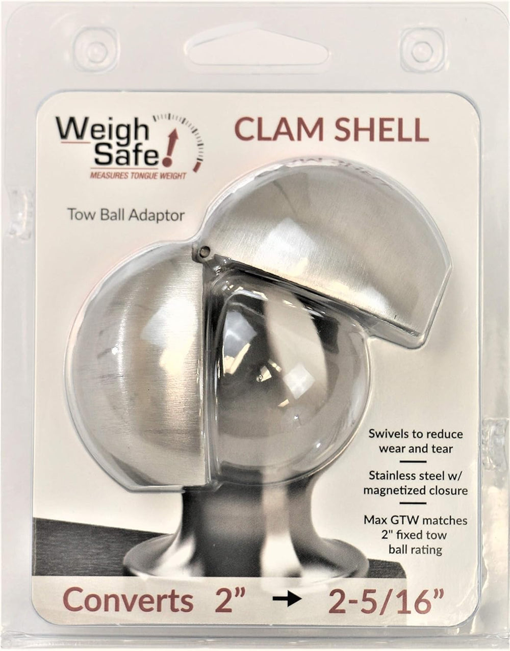 Weigh Safe converts 2 inch to 2-5-16 inch for flexible hitch setup