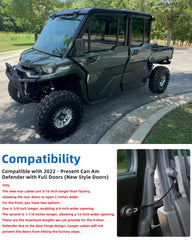 Front doors open wider up to 13 inches on Can-Am Defender Max 2022+ with WEIGUZC cables