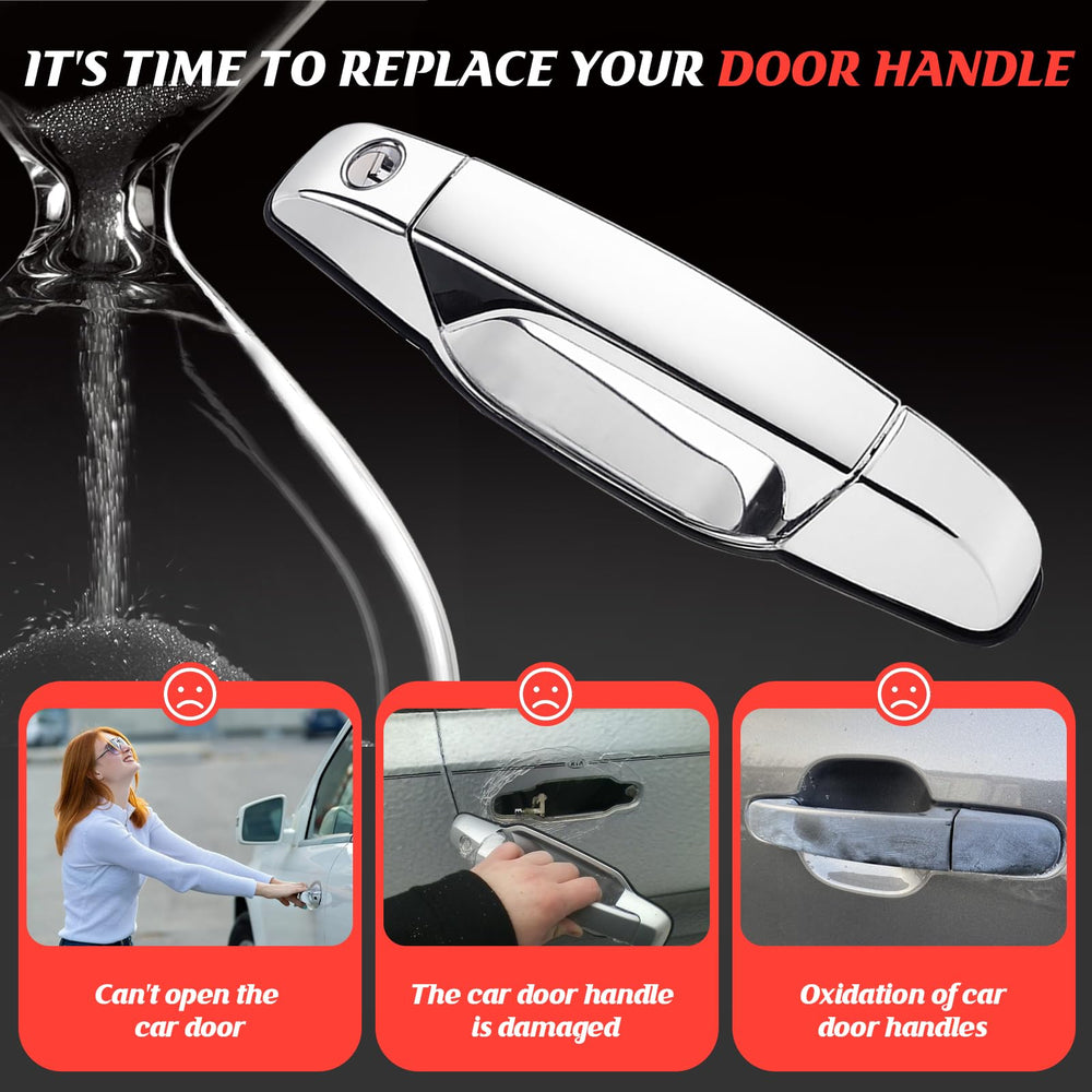 WEILEITE chrome door handle for GMC Sierra improves grip and look