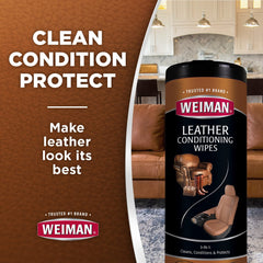 Weiman Leather Cleaner Wipes for shoes, coats, and bags care.