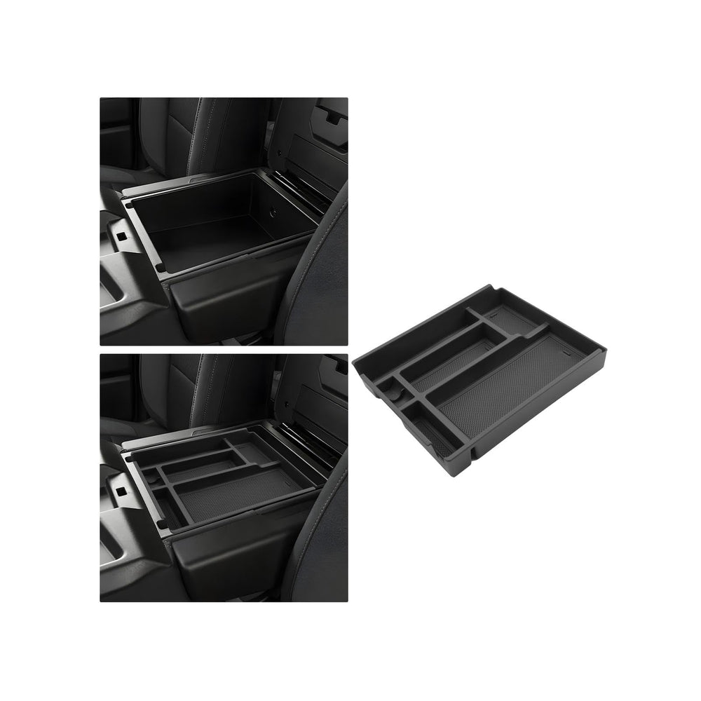WEIPIN center console tray installed in Chevy Silverado 1500 for neat, accessible storage.