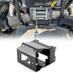 WeiSen winch mount bracket on Polaris front view showing sturdy fit for Sportsman models