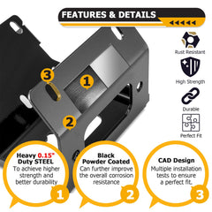 WeiSen winch mount plate shows mounting holes for straightforward installation