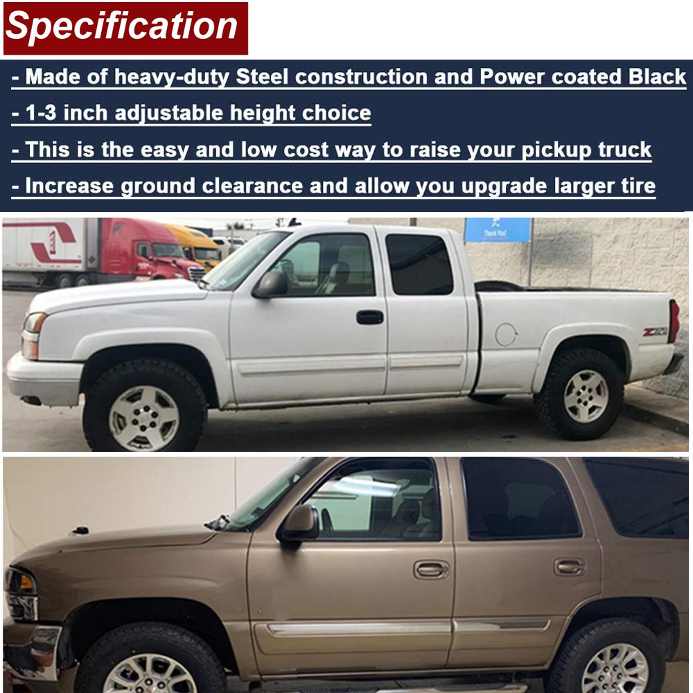 WeiSen front-lift extension 1-3in mounted, offering smoother front-end balance on lifted trucks