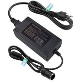 Weishuo 110V to 12V converter powering a tire inflator for roadside checks