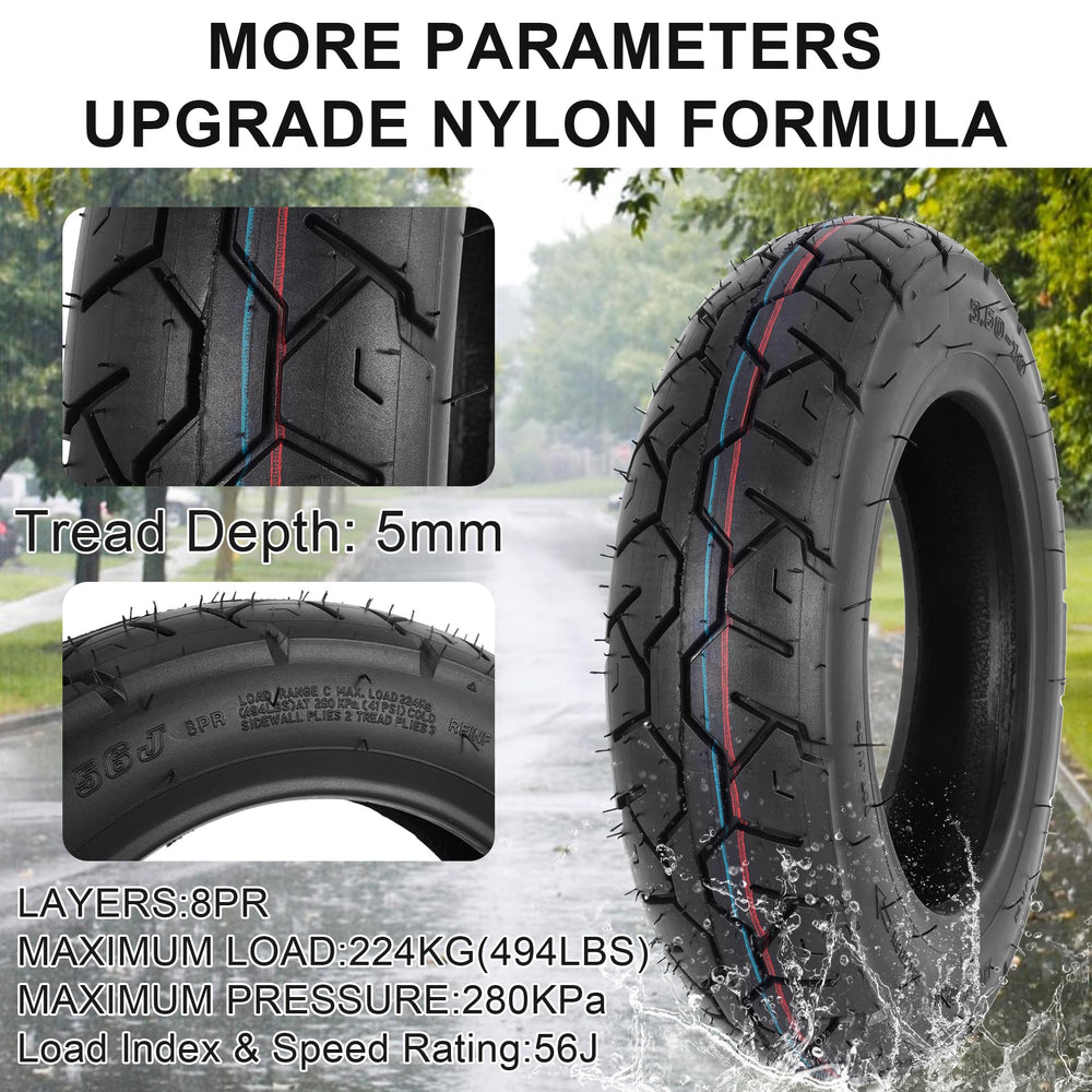 WEIYINGSI 350-10 tread pattern improves grip and drainage on varied urban surfaces.