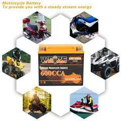 WEIZE YTX20L-BS dimensions suitable for compact battery compartments