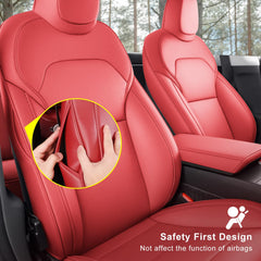 Wekar front seat cover for Tesla Model Y Juniper Nappa wine-red complements interior