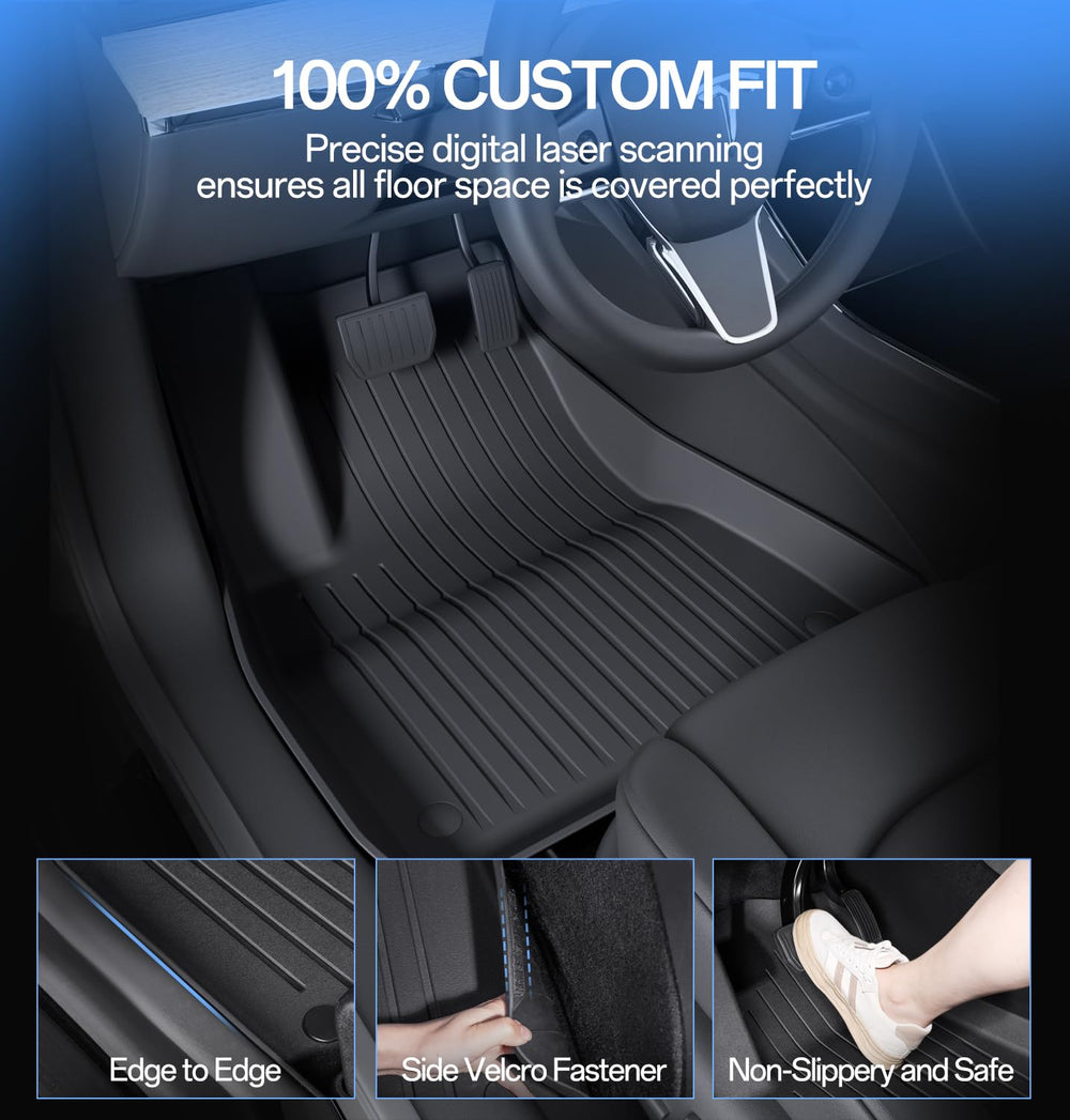 Wekar Model 3 rear mats illustrating comprehensive interior coverage.