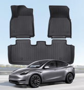 Wekar Model Y front row mats with precise fit and all-weather protection.