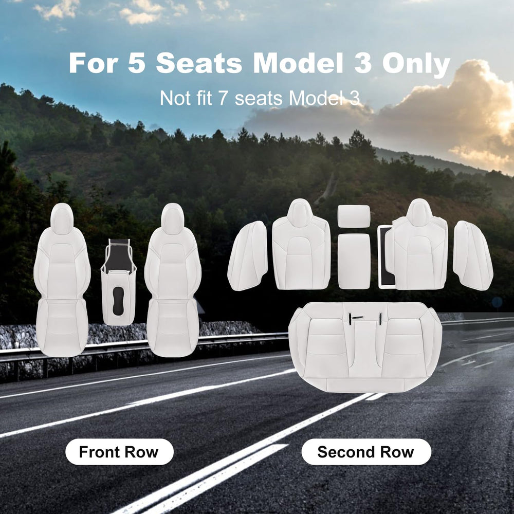Wekar airbag compatible design shown for Tesla Model 3 seats.