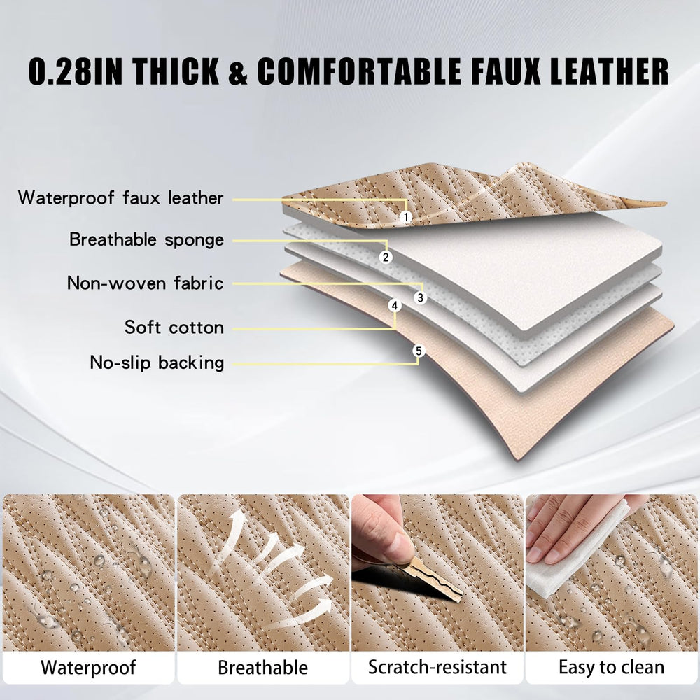 WELLDO leather seat cover, rear seat view, full protection for back seats.