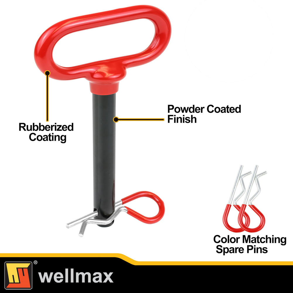 Wellmax clevis pin handle with rubber coating for comfortable use