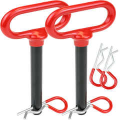 Wellmax red hitch pin with rubber-coated handle for easy grip during installation