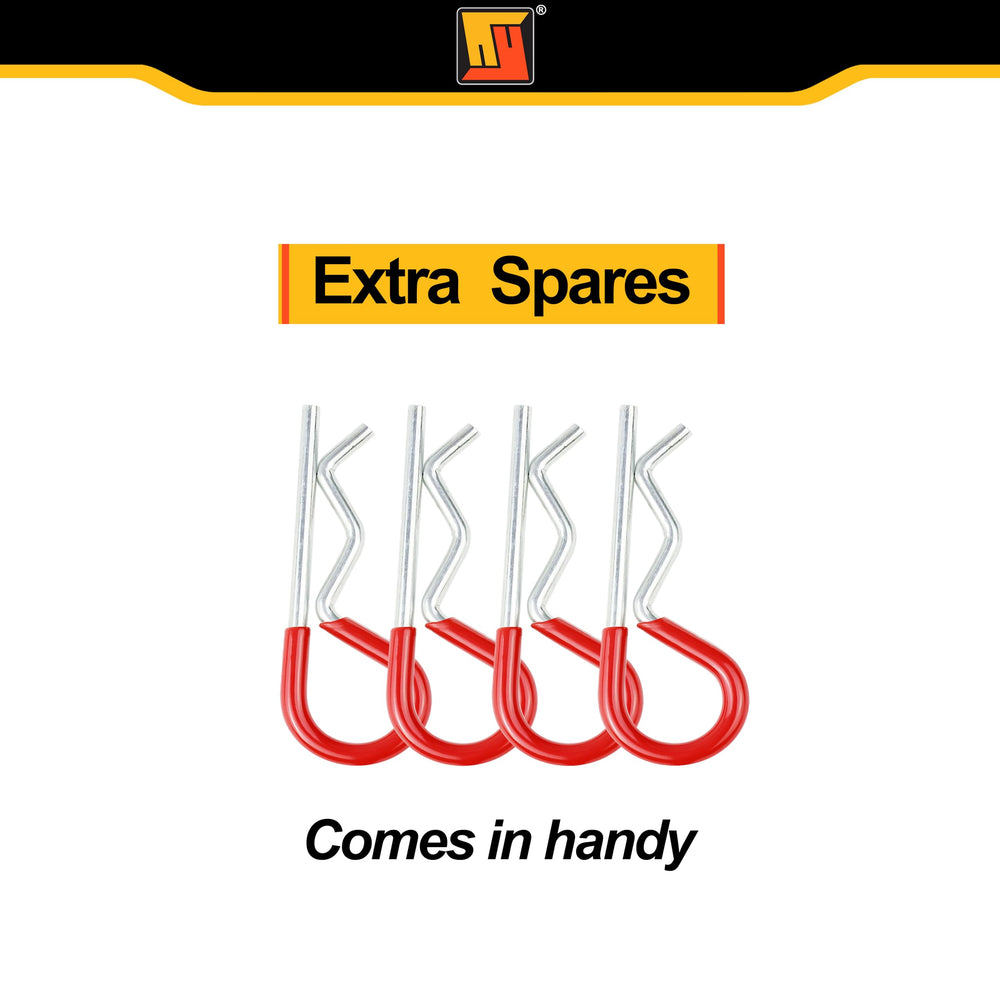 Wellmax red hitch pin improves visibility on low-light sites