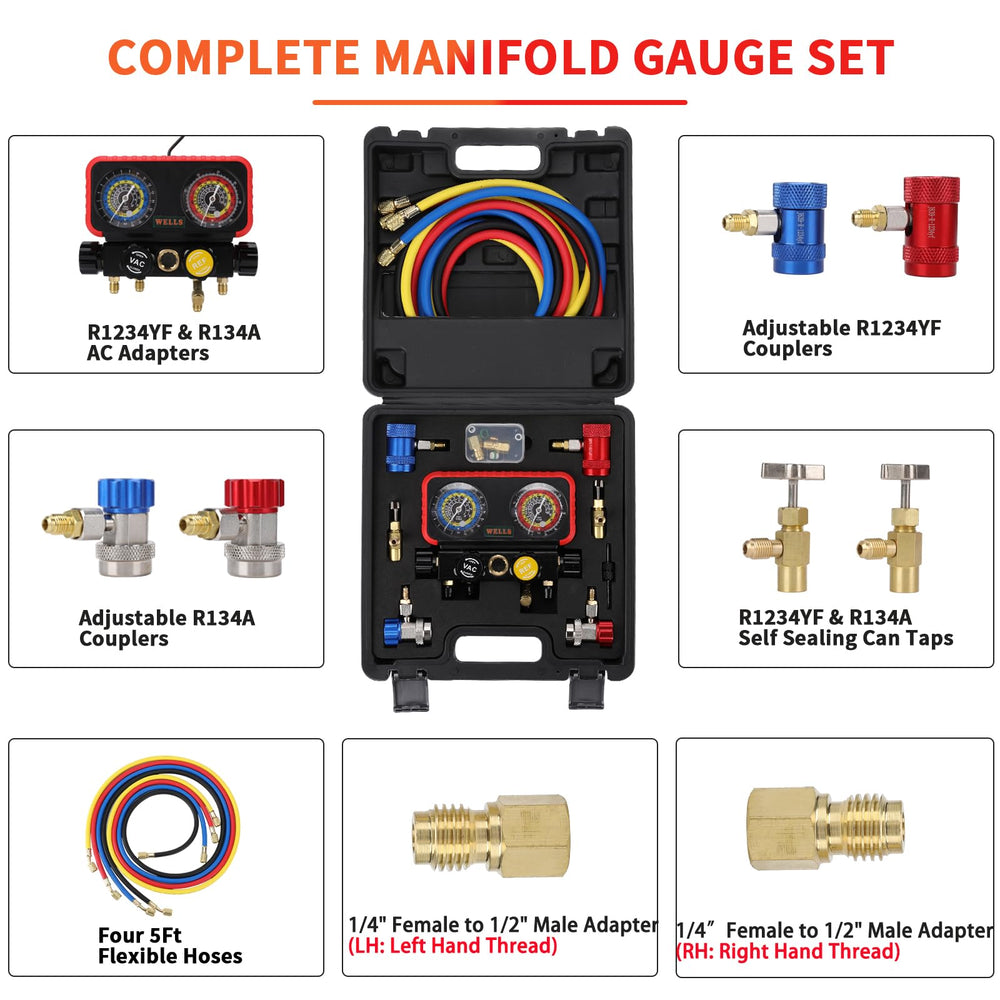 Wells AC gauge set removable filter for easy cleaning and maintenance