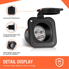 WELLUCK flanged inlet back cover installed provides dependable weather protection for outdoor use.