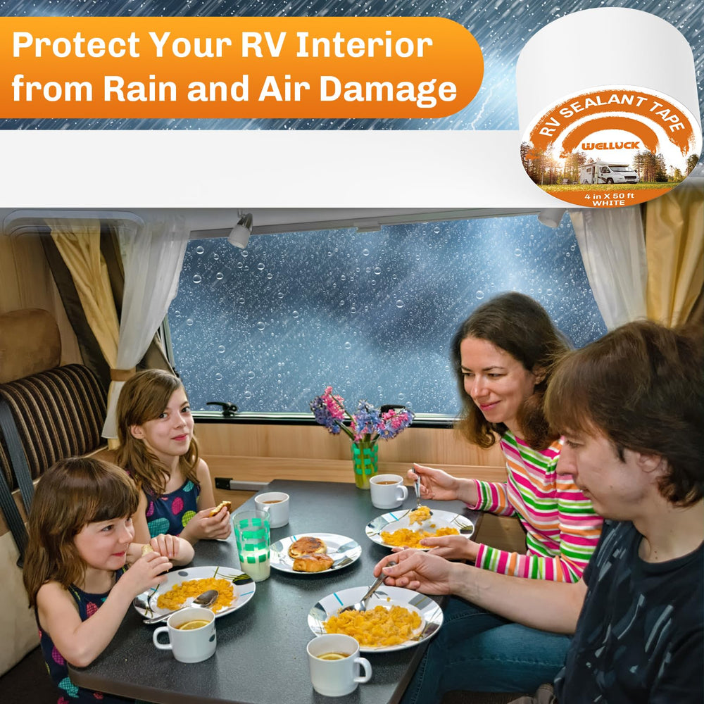 Welluck metal roof application of RV tape for secure sealing